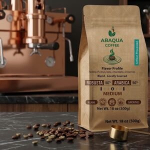 Roasted Coffee Ground, Robusta 50% and Arabica 50%. Blended 500 G