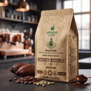 Roasted Coffee Whole Beans, Robusta 50% and Arabica 50%. Blended 250 G
